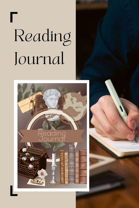 Reading journal, photo of a hand holding a pen to write Journal Dark Academia, Dark Academia Style, Notes App, Academia Style, Printable Bookmarks, Bookmarks Printable, Evernote, Reading Journal, Journal Notebook