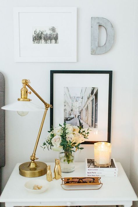 Bedroom Nightstand Decor, Bedside Table Styling, Nightstand Styling, Bedside Table Decor, Luxury Home Accessories, Nightstand Decor, Side Table Decor, Decoration Inspiration, Decor Guide