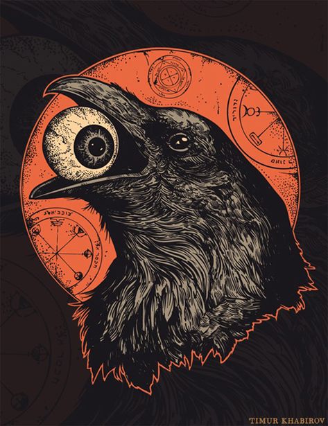 Rabe Tattoo, Arte Occulta, Arte Grunge, Crow Art, Raven Art, Dark Artwork, Grunge Art, Occult Art, Dark Art Drawings