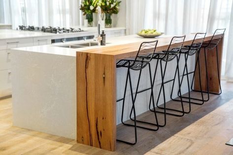 Breakfast Bar Extension Counter Tops, Kitchen Island Bench Ideas, Oven Island, The Block Kitchen, Kitchen Island Bench, Small Cupboard, Island Bar, Kitchen Bench, Island Bench