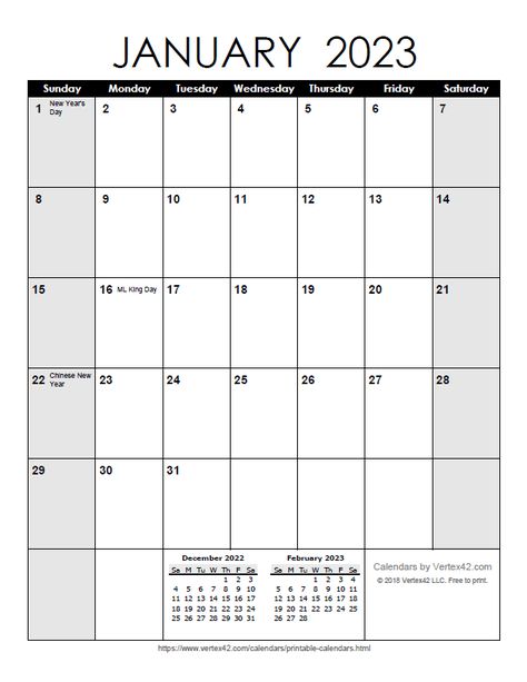 Download a free Printable Monthly 2023 Calendar from Vertex42.com Calander Printable, Vertical Calendar, Blank Monthly Calendar, Household Binder, Blank Calendar Template, Monthly Calendar Template, Monthly Calendars, 12 Month Calendar, Free Calendar