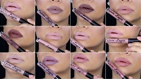 Nyx Cosmetics Lingerie Liquid Lipstick ~ EMBELLISHMENT (MUTED PURPLE) ~ Nyx Lingerie Swatches, Nyx Lingerie Lipstick, Nyx Lip Lingerie, Nyx Lingerie, Mauve Lipstick, Eyebrow Beauty, Muted Purple, Nyx Lip, Kylie Lip Kit