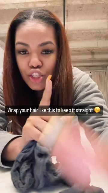 How To Wrap Your Hair After A Silk Press, Wrap Hair With Stocking, How To Wrap Natural Hair, Hair Wrapping For Straight Hair, Protective Hairstyles Relaxed Hair, Wrapping Natural Hair At Night, Wrapping Straight Hair At Night, Straight Hair Protective Styles, Work Hairstyles Natural Hair