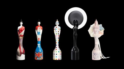 01 The Brit Awards Trophies Brit Award, Sgt Peppers Lonely Hearts Club Band, Beatles Albums, Tracey Emin, Peter Blake, Philip Treacy, Trophy Design, Best Of British, Damien Hirst