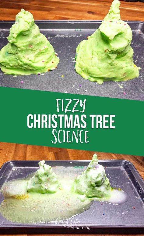 Get festive with this Fizzy Christmas Tree Science Experiment that your child will have a blast with at any age. A great sensory experience too! The perfect science activity to keep your child busy over the holidays. What are you waiting for? You have everything in your kitchen to do this now! #homeschoolscience #homeschool #science #LivingLifeandLearning Science Prek, Homeschool Chemistry, Quick Party Desserts, Christmas Tree Baking, Aba Activities, Prek Science, Christmas Homeschool, Christmas Preschool, Experiments Kids