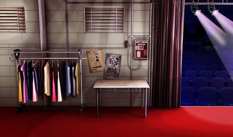 INT. AUDITORIUM BACKSTAGE EMPTY - NIGHT Gacha Life Background, Zepeto House Background, Background Bedroom, Life Background, Gacha Backgrounds, Episode Choose Your, Episode Interactive Backgrounds, Episode Choose Your Story, Anime Places