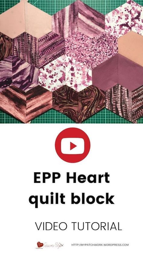 Quilting Videos, Heart Template, Quilting Inspiration, Broken Hearts, Heart Quilt, Quilting Techniques, English Paper Piecing, Mini Quilts, Mini Quilt