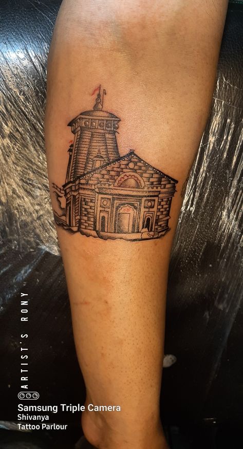 Tattoo done by Rony ✍@SHIVANYA TATTOO PARLOR Call ☎️ 70760 92047 for more info 🤘 Kedarnath Temple Tattoo, Kedarnath Tattoo, Kedarnath Temple, Temple Tattoo, Tattoos To Cover Scars, Tattoo Parlor, Shiva Tattoo, Bird Tattoo, Hand Tattoos For Guys