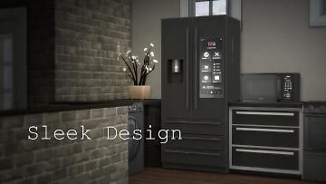 Mod The Sims - [UPDATED] H&B Portal 2.0 - Expensive Refrigerator Double Fridge, Expensive Kitchen, Wealthy Family, Smart Fridge, Smart Refrigerator, Sims 4 Kitchen, Portal 2, Sims Four, Sims 4 Cc Furniture