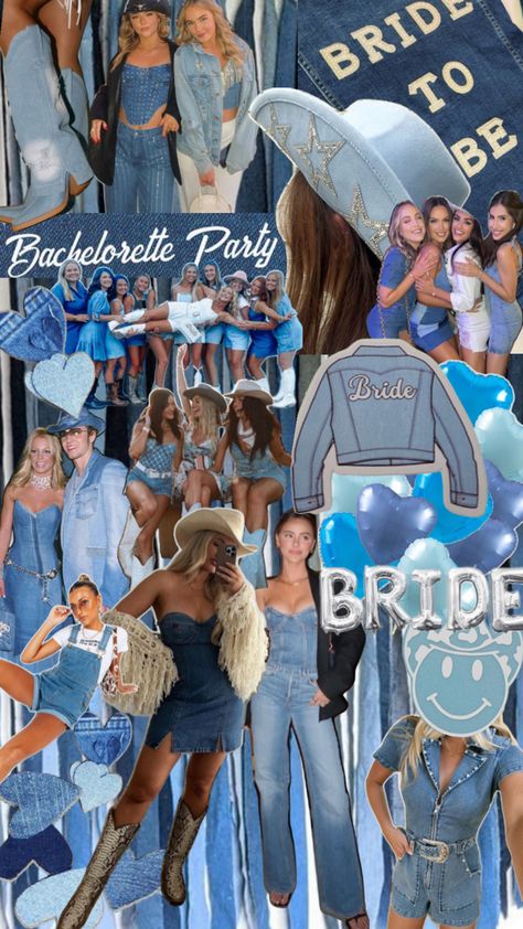 Denim Bachelorette Party, Bachelorette Night Out Outfit Themes, Denim And Diamonds Party Outfit, Nashville Bachelorette Party Outfit, Bachelorette Outfit Themes, Bachelorette Party Items, Austin Bachelorette, Denim Party, Bachelorette Vacation