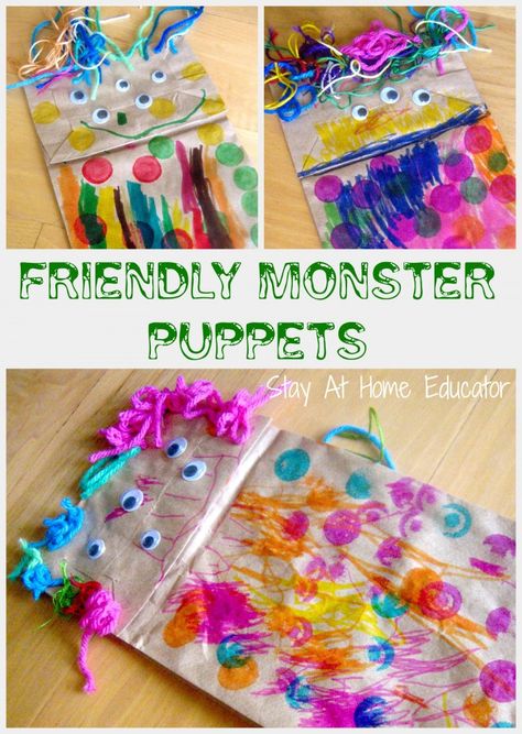 Monster Crafts For Kids, Crafts For Kids At Home, Preschool Friendship, Crafts For Halloween, Intentional Teaching, Friendship Crafts, Friendly Monster, Friendship Theme, Monster Activities