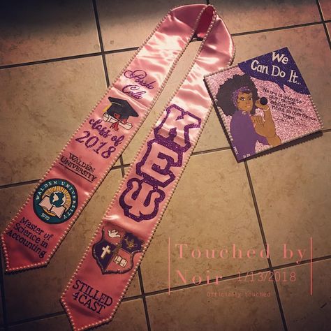 You shall be the sassiest one in the crowd honey  designed by a queen, created for a queen!!!! Happy ‍ graduation love!!! #KEΨ #kappaepsilonpsi #military #militarysorority #waldenuniversity #masters #accountingmajor #2018grad #gradcap #gradstole #customized #educationisthekey Grad Stoles, Accounting Major, Walden University, Honey Design, Graduation Stole, Graduation Caps, Happy Graduation, The Graduate, Grad Cap