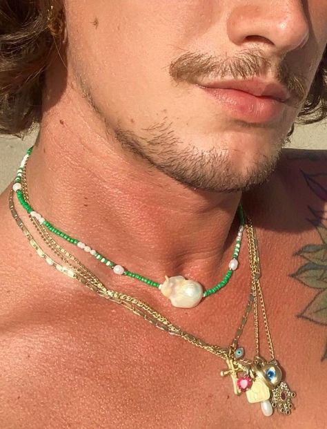 Surfergirl Style, Male Jewelry, Elegante Casual, Dope Jewelry, Pearl Necklaces, Gin Tonic, Summer Boy, Men's Necklace, Men's Rings