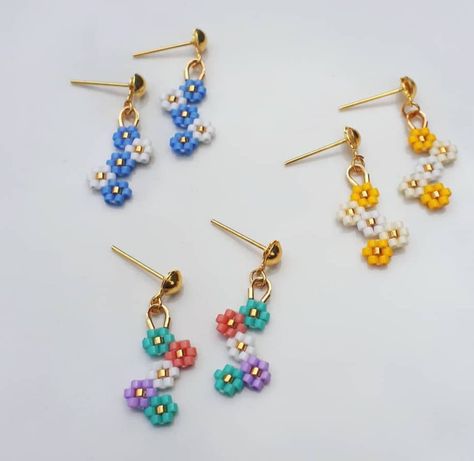 Diy Jewelry Set, Wire Jewelry Earrings, Jewels Diy, Beaded Earrings Diy, Diy Jewelry Unique, Beading Jewelery, Beaded Jewlery, Bead Sewing, Beads Earrings