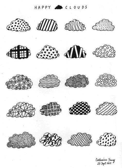 Cloud Sketch, Cloud Doodle, Ochrana Prírody, Doodle Challenge, Epoxy Ideas, Arte Doodle, Zentangle Tutorial, Pen Drawings, 그림 낙서