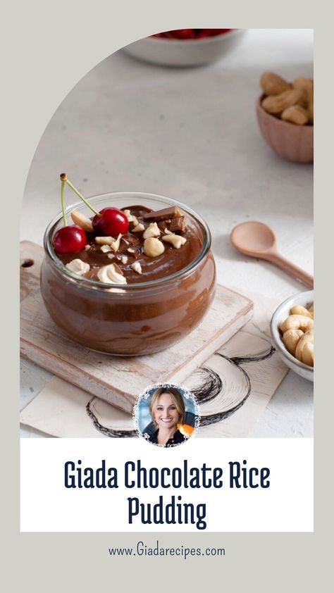 Giada Chocolate Rice Pudding Giada De Laurentiis Recipes Dessert, Chocolate Rice Pudding Recipe, Chocolate Rice Pudding, Giada De Laurentiis Recipes, Giada Recipes, Rice Pudding Recipe, Arborio Rice, Giada De Laurentiis, Rice Pudding