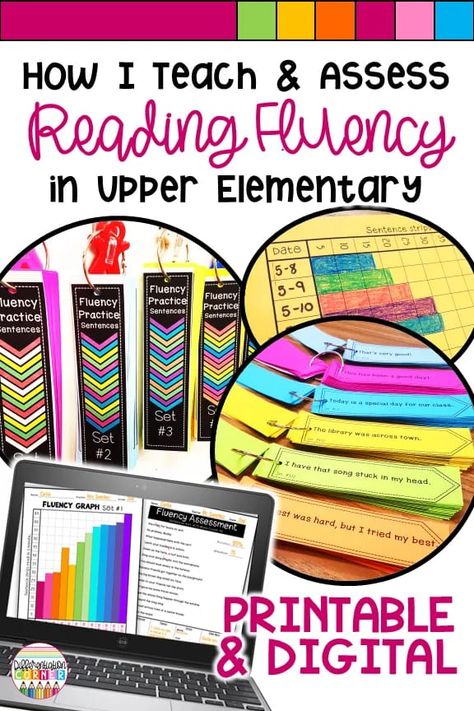 How to teach reading fluency in upper elementary. Your struggling readers will love the consistency of this fluency routine. Repeated readings of these fun sentences with high frequency sight words will have your students reading fluently with expression in no time! Chart student progress and watch them grow! Reading Fluency Games, Teaching Fluency, Teaching Reading Fluency, Reading Strategies Anchor Charts, Reading Fluency Activities, Fluency Strategies, Reading Fluency Passages, Reading Strategies Posters, Fluency Activities