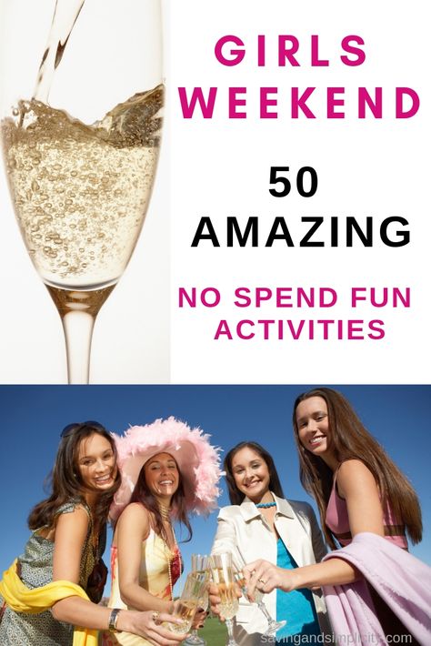 Girls weekend is a highly anticipated look forward to weekend away with the girls. Enjoy 50 frugal no spend fun activities with the girls. Relax and unwind. Fun Girls Weekend Ideas, Best Friend Weekend Ideas, Cabin Retreat Activities, Girls Cabin Weekend Ideas, Girl Time Ideas, 50th Birthday Girls Trip, Girls Cottage Weekend, Ladies Weekend Ideas, Ladies Night Party Themes