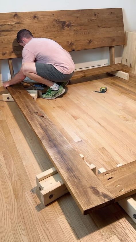 John Dolechek | building a new bed frame for my lovely wife and getting better sleep with @sweetnightsleep, use JOHN15% for #bettersleep … | Instagram Homemade Bed Frames, Homemade Bed Frame, Diy Bed Frame Plans, Queen Bed Frame Diy, Homemade Beds, Custom Bed Frame, Rustic Bed Frame, Bed Frame Plans, My Lovely Wife