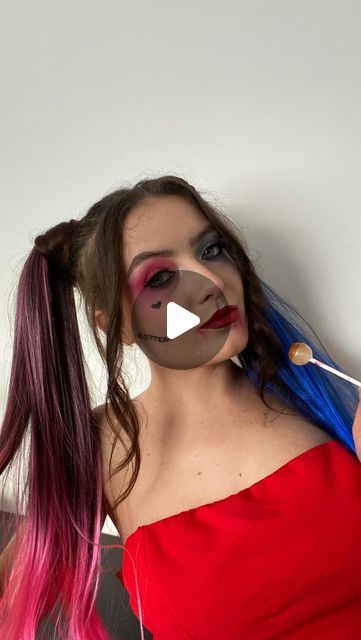 PONYTAIL EXTENSION | SCRUNCHIES on Instagram: "Harley Quinn - Brunette Edition 🎀 Girls, are you ready for Halloween? #harleyquinn" Harley Quinn Hairstyles, Harley Quinn Costume, Ready For Halloween, Ponytail Extension, Harley Quinn, Dark Hair, Scrunchies, Hairstyles, Halloween