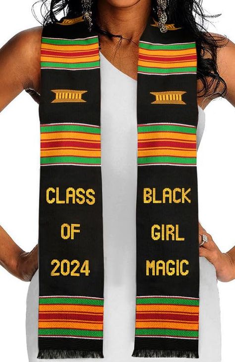 PRICES MAY VARY. Made in the USA or Imported Kente Cloth closure Hand Wash Kwabla's is proud to offer the African American graduation stole, also known as the kente sash, for the class of 2023. Our Kente graduation sashes are designed by Imani Kwabla, a 2019 graduate who wanted to create a meaningful way for students to honor their African heritage while celebrating their academic achievements. By choosing our Black-owned brand, you're not only getting a high-quality accessory for your graduatio Graduation Checklist, Graduation Accessories, Graduation Cap Decoration Diy, College Graduation Photoshoot, Graduation Sash, Graduation Pics, Grad Photoshoot, Graduation Stole, Cap Ideas