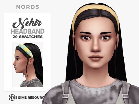 The Sims Resource - Nehir Headband Overlay Sims 4 Headband Accessories, Sims 4 Cc Headband Accessory, The Sims 4 Cc Headband, Headband Sims 4 Cc, Sims 4 Cc Headband, Sims 4 Headband, The Sims 4 Cabelos, Sims 4 Challenges, Blue Headband