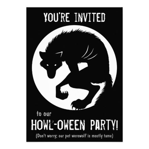 Werewolf Party Ideas, Werewolf Birthday Party, Department 56 Halloween, Halloween Labels, Halloween Bash, Halloween 2017, Halloween Monster, Halloween Party Invitations, Halloween Crafts For Kids