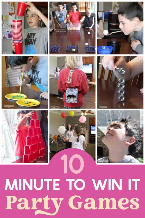 Minute To Win It Party, One Minute Games, Kindergarten Party, It Party, Church Games, Games To Play With Kids, Kid Games, Minute To Win It Games, Minute To Win