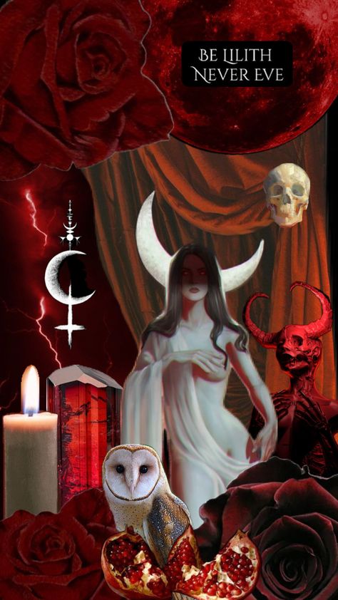 #lilith #witch #dark #redaestheticwallpaper #wallpapaer #witchcraft raft Lilith Aesthetic, Lady Lilith, Lillith Goddess, Sweet Hug, Traditional Witchcraft, I See Red, Goddess Energy, Black Moon, Red Aesthetic