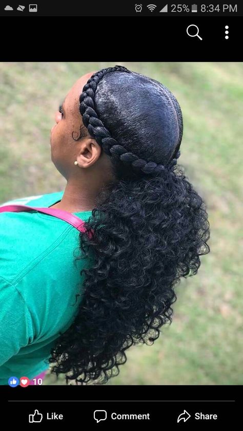 Outdoor Wedding Attire For Women, French Braids Into Ponytail, Braid And Ponytail, Braids Into Ponytail, Halo Braid, Weave Ponytail Hairstyles, Sleek Ponytail Hairstyles, Protective Hairstyles For Natural Hair, Goddess Braids Hairstyles