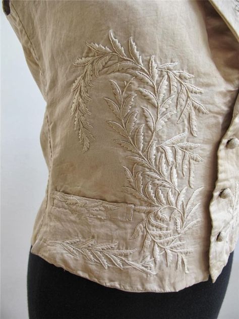 19th Century Men, Romantic Era, Mens Waistcoat, Era Fashion, Men's Waistcoat, Diy Bags Purses, Couture Embroidery, Vintage Mens Fashion, Fashion To Figure