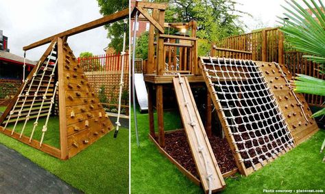 Diy Platform Play Area, Outdoor Play Structures For Kids, Yard Arch Ideas, Diy Play Platform, Play Structures For Kids Diy, Backyard Climbing Structure Kids, Kids Yard Play Area, Outdoor Climbing Structure, Diy Climbing Structure