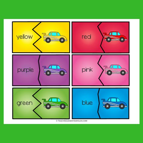 Work on color recognition skills with these race car color puzzle cards. Click on photo to download the digital pdf:   More transportation ideas: 16+ Transportation Theme Activities for Preschoolers Favorite Transportation Theme Picture Books Painting with Cars   Planning your transportation theme? We've done the work for you! I am so excited to be a co-author of these transportation theme lesson plans. 24 preschool learning activities for your transportation theme, including literacy, math, sci Preschool Car Activities, Car Preschool Activities, Toddler Transportation Activities, Transport Activities For Toddlers, Transportation Activities For Toddlers, Transportation Activities For Preschoolers, Transportation Crafts For Toddlers, Transportation Theme Activities, Preschool Transportation Theme