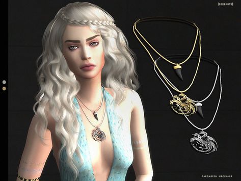 The Sims Resource - Targaryen Necklace (female) Targaryen Necklace, Sims 4 Cc Accessories, Medieval Necklace, Sims 4 Piercings, Sims Medieval, Sims 4 Expansions, Sims 4 Dresses, Sims 4 Downloads, Natural Hair Community