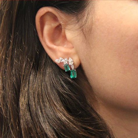 William & Son MYA diamond and emerald earrings Trends Videos, Minnie Mouse Earrings, Bridal Fashion Jewelry, Head Jewelry, Beautiful Stones, Designer Watches, Luxury Jewellery, Gift Inspiration, Emerald Earrings