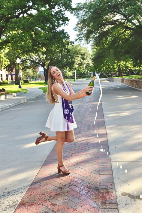 Tarleton State University Senior Pictures, Heritage Park, Rock Wall, Champagne Tarleton State Graduation Pictures, Tarleton Graduation Pictures, University Senior Pictures, College Grad Pictures, Tarleton State University, College Senior Pictures, Grad Pictures, College Graduation Photos, Grad Pic