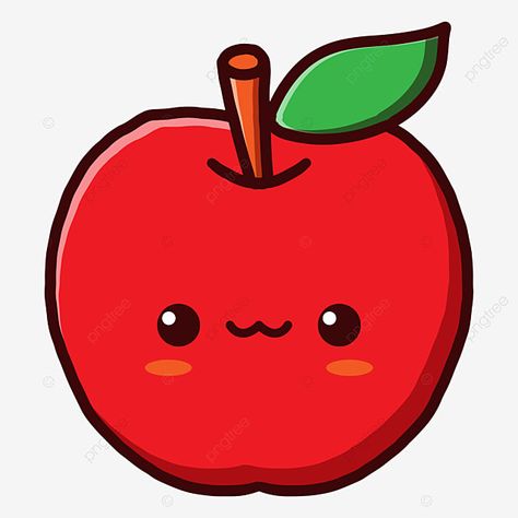 Apple Cute Drawing, Fruits Cartoon Images, Apple Pie Wallpaper, Cute Apple Drawing, Apple With Face, Cute Apple Pie, Fruits Cartoon, Pie Clipart, Banana Vector