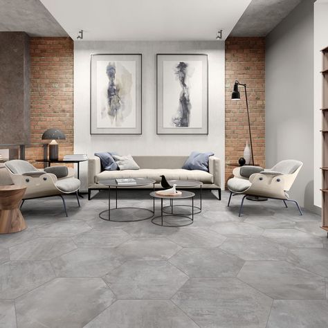 Icon - Arizona Tile Porcelain Hexagon Tile, Arizona Tile, Floor Edging, Wall Exterior, Grey Tiles, Exterior Cladding, Concrete Tiles, Icon Icon, Hexagon Tiles