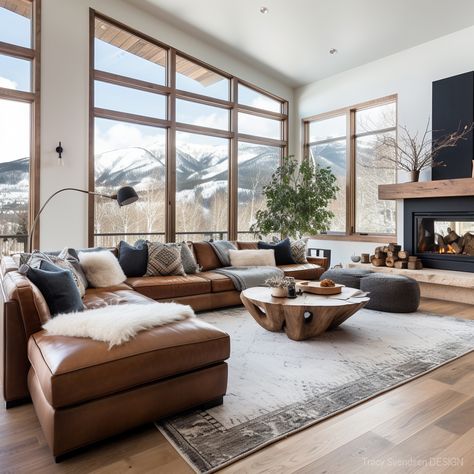 Condo Inspiration, Mountain Home Interiors, Tattoo Modern, Gorgeous Images, Modern Lodge, Modern Rustic Living Room, Modern Mountain Home, Modern Rustic Decor, Modern Houses Interior