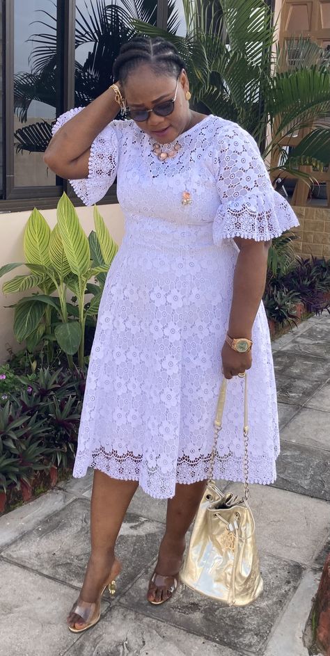 Straight Dresses African Wear, White Dress Styles African, Simple African Lace Dress Style, White African Lace Dresses For Women, Loose Lace Dress Styles Ghana, Ready Made Dresses For Women, Straight Dress African Wear, Simple Lace Dress Styles Ghana, Short Lace Dress Styles Ghana