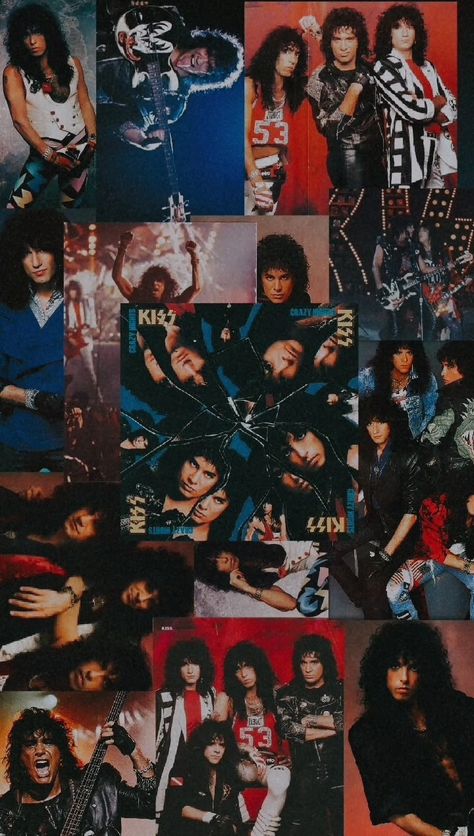 Kiss Band Wallpaper Aesthetic, Kiss Wallpapers Band, Kiss Backgrounds, Kiss Band Wallpaper, Bruce Kulick, Emo Aesthetic Wallpaper, Kiss Group, Rock Collage, Kiss Merchandise