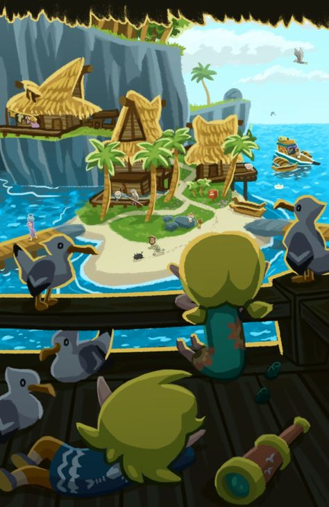 Outset Island, Kakariko Village, The Wind Waker, Zelda Funny, Hyrule Warriors, Link Zelda, Wind Waker, Nintendo Art, Zelda Art