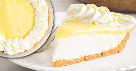 Lemon Cream Cheese Pie Lemon Cream Cheese Pie, Banana Pudding Cookies, Lemon Chiffon Cake, Easy Dump Cake Recipe, Lemonade Pie, Lemon Pie Recipe, Homemade Graham Cracker Crust, Lemon Crinkle Cookies, Icebox Pie