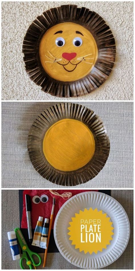 Cute & Easy Paper Plate Lion Craft for Kids #kidscrafts #craftsforkids #papercrafts #animalcrafts #preschoolcrafts #preschoolactivities #teachersfollowteachers #kindergarten Paper Plate Lion, Kunst For Barn, Høstaktiviteter For Barn, Lion Craft, Easy Toddler Crafts, Kerajinan Diy, Paper Plate Craft, Paper Plate Crafts For Kids, Aktiviti Kanak-kanak