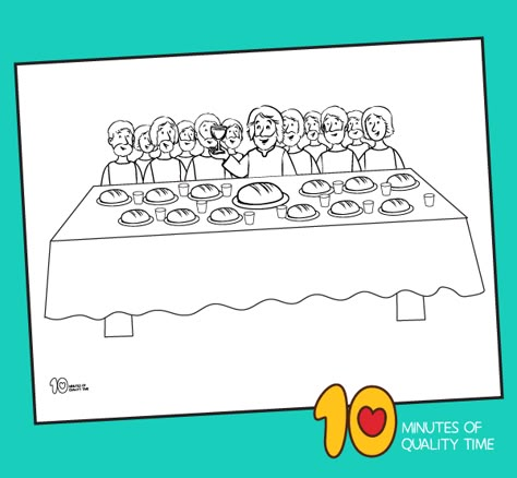 The last supper coloring pages printable The Last Supper Craft, Heaven Coloring Page, Last Supper Coloring Page, Last Supper Craft, Easter Sunday School, Penguin Coloring Pages, Bible Activities For Kids, Bible Story Crafts, Preschool Bible