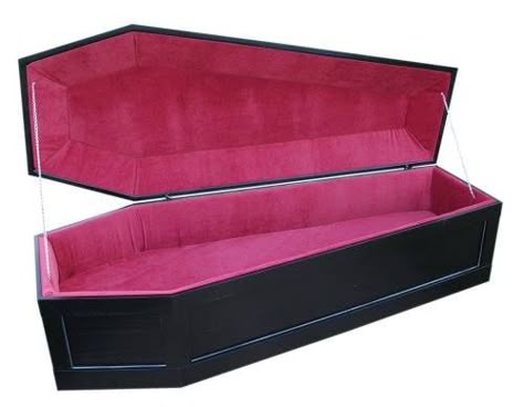 The Nicodemus Coffin Bed - http://amzn.to/1p1F59l Coffin Bed, Gothic Coffin, Png Aesthetic, Bed In A Bag, Png Icons, Gothic Decor, Gothic House, Patterned Sheets, Shadowhunters