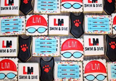 Swim Team Cookies Decorated, Swim Team Cookies, Swim Cookies, Swim Team Gifts, Royal Cookies, Sports Cookies, Cedar Rapids Iowa, Swim Meet, Cookie Business