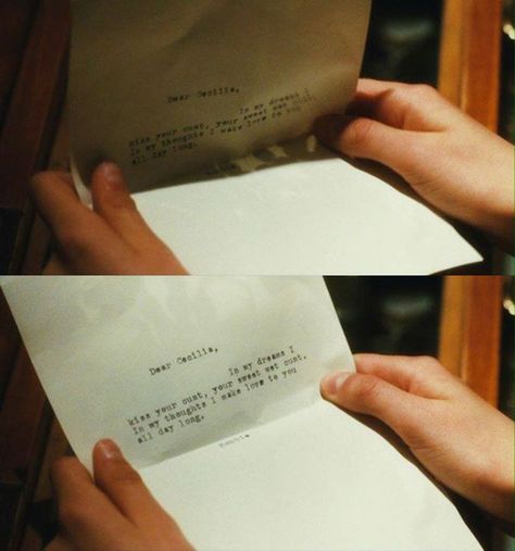 "Dear Cecilia..." Atonement (2007) Atonement Quotes, Atonement 2007, Atonement Movie, Joe Wright, Addams Family Values, A Single Man, Jump Street, 21 Jump Street, 13 Going On 30