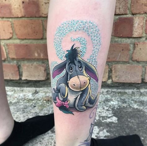 Disney Tattoo Inspiration, Eeyore Tattoo, Ariel Tattoo, Disney Inspired Tattoos, Disney Sleeve Tattoos, Tattoo Portrait, Disney Sleeve, Cute Couple Tattoos, Cartoon Tattoo