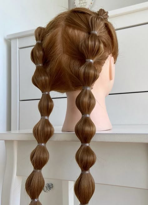 Bubble Hairstyle, Dolls With Long Hair, Braids Step By Step, Bubble Braid, Bubble Braids, Eyeshadow For Blue Eyes, Hairstyles Cute, Latest Hair Trends, Short Braids